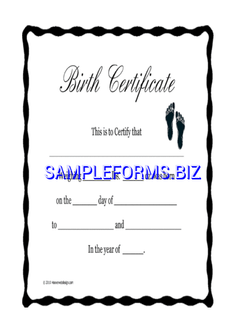 Birth Certificate Template 2 pdf free